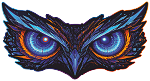 Cyberpunk Neon Glowing Owl Eyes  Precision Cut Decal
